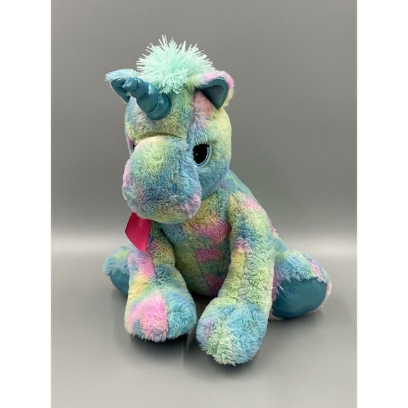 15” Blue Tie Dye Unicorn Plush Stuffed Animal Toy Excite USA - Picture 1 of 7